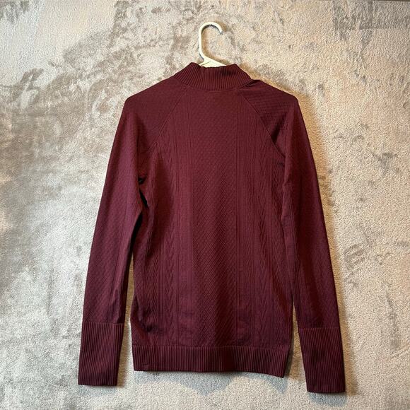 Lululemon Rest Less Mock NeckTextured Turtleneck Dark Adobe Pullover Size 6 - Picture 3 of 6